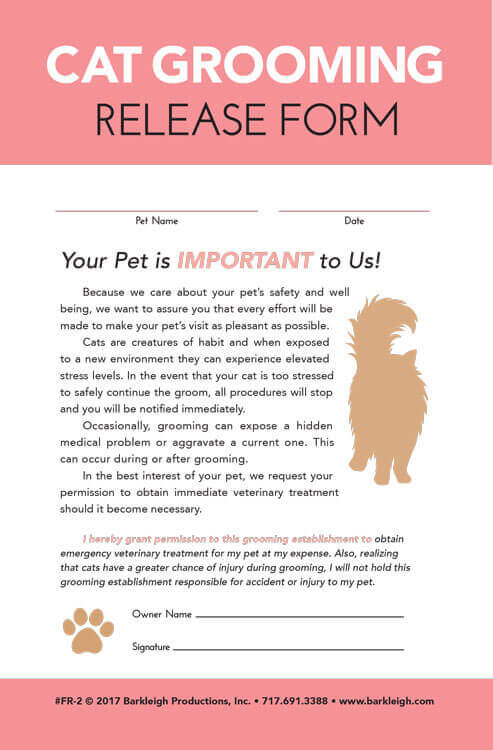 Cat Grooming Release Form